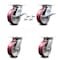 Service Caster 6 Inch Poly on Aluminum Caster Set with Roller Bearing 4 Swivel Lock and 2 Brake SCC-35S620-PAR-SLB-BSL-2-BSL-2 - alternate 3
